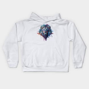 Lion Splash Art: Vibrant Fantasy Portrait #4 Kids Hoodie